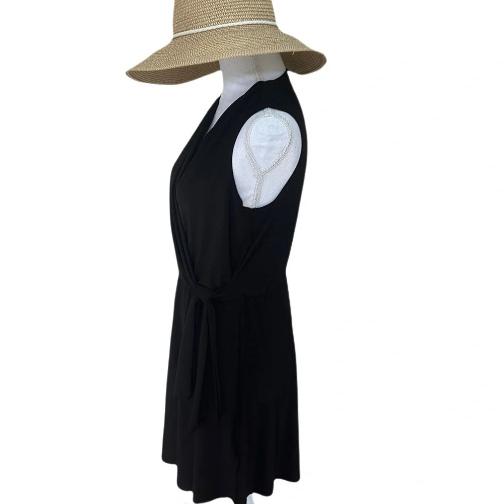 Nick & Nash Sleeveless Black Faux Wrap Dress Size Medium - Picture 4 of 7